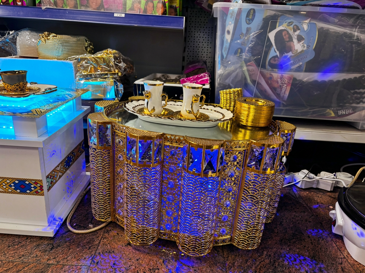 Gouden kristal dienblad